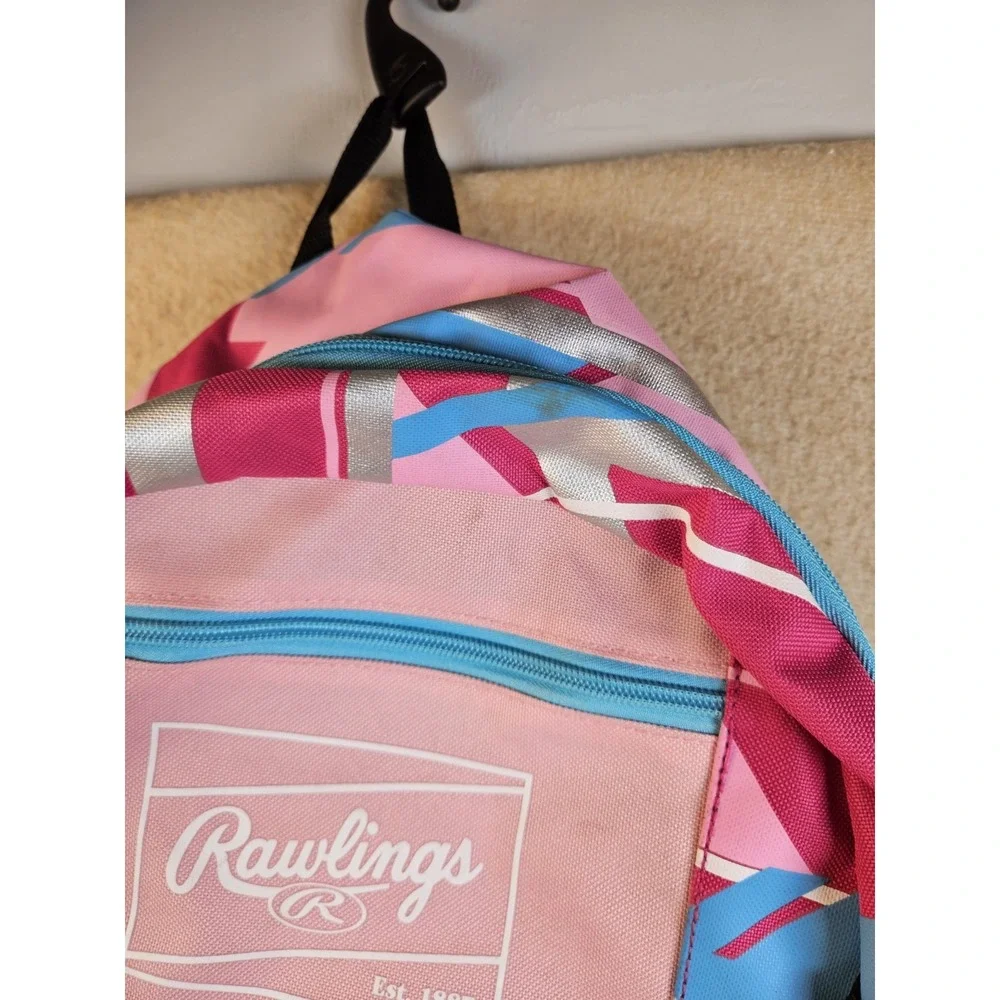 Rawlings REMIX Backpack Equipment Bag Youth Baseball Softball Pink Blue